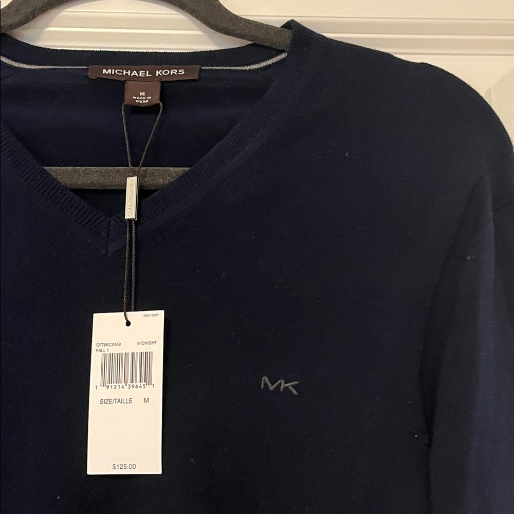 Michael Kors Men's Navy V-Neck Sweater